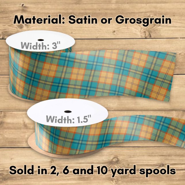 Kingfisher Tartan Satin Ribbon (Creator Uploaded)