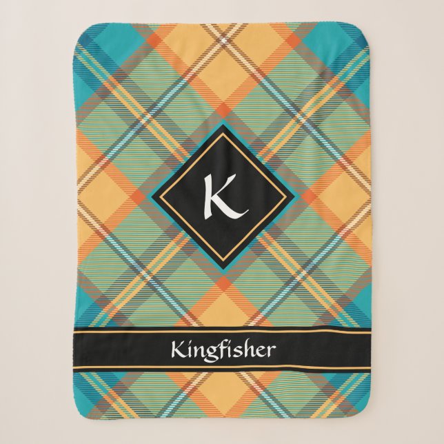 Kingfisher Tartan Sherpa Blanket (Front)