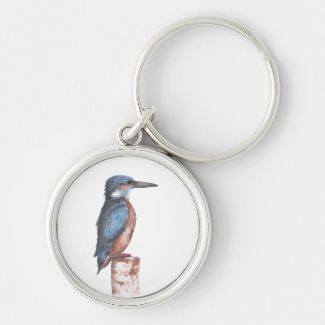 Kingfisher Watercolor Key Ring (Front)