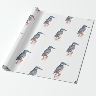 Kingfisher Watercolor Wrapping Paper