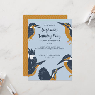 Kingfishers Illustrations Bird Lovers Party Invitation