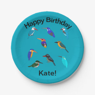 Kingfishers paper plate