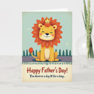 Kingly Feline Fathers Day Card