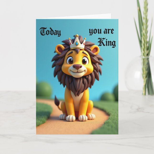 Kingly Lion Fathers Day Card (Front)