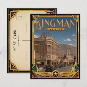 Kingman Arizona Vintage Art Deco Golden Age Postcard