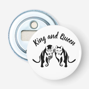 Kings and Queens Black Leo Lion and Lioness Bottle Opener