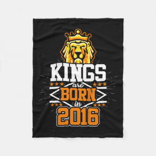 Kings Are Born In 2016 Lion Bday Gifts 6th Fleece Blanket