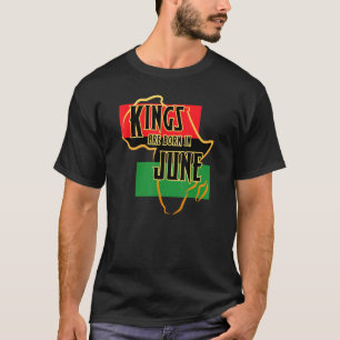 Kings Are Born In June Birthday African American M T-Shirt