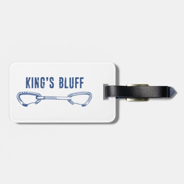 King's Bluff Tennessee Rock Climbing Quickdraw Luggage Tag (Back Horizontal)