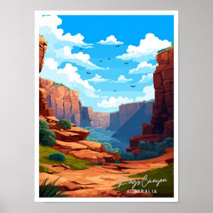 Kings Canyon Australia Travel Vintage illustration Poster