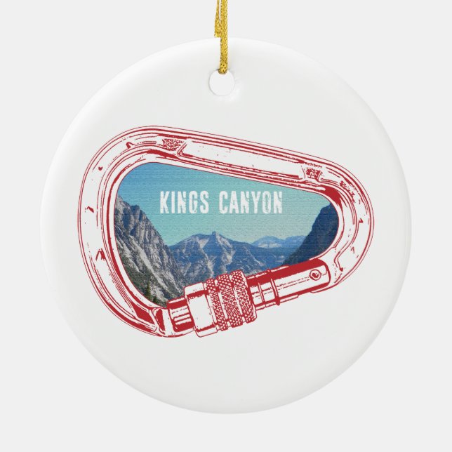 Kings Canyon Climbing Carabiner Ceramic Tree Decoration (Back)