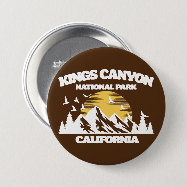 Kings Canyon National Park 7.5 Cm Round Badge (Front & Back)