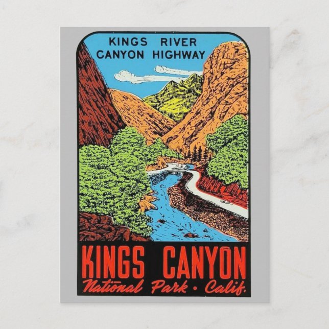 Kings Canyon National Park Ca. Vintage Travel    Postcard (Front)