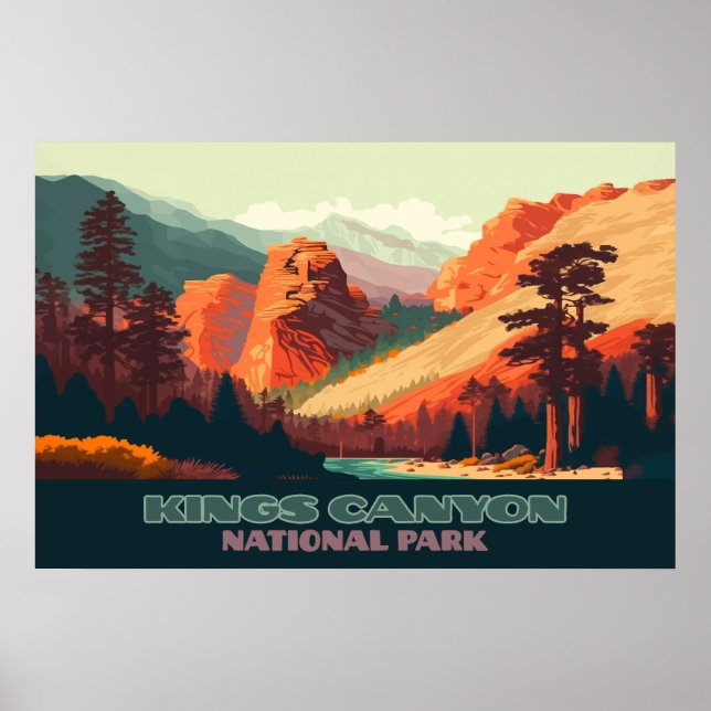 Kings Canyon National Park California Mountains Poster (Front)
