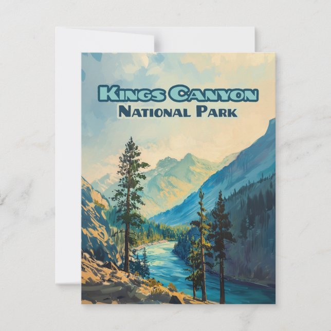 Kings Canyon National Park California Vintage Card (Front)