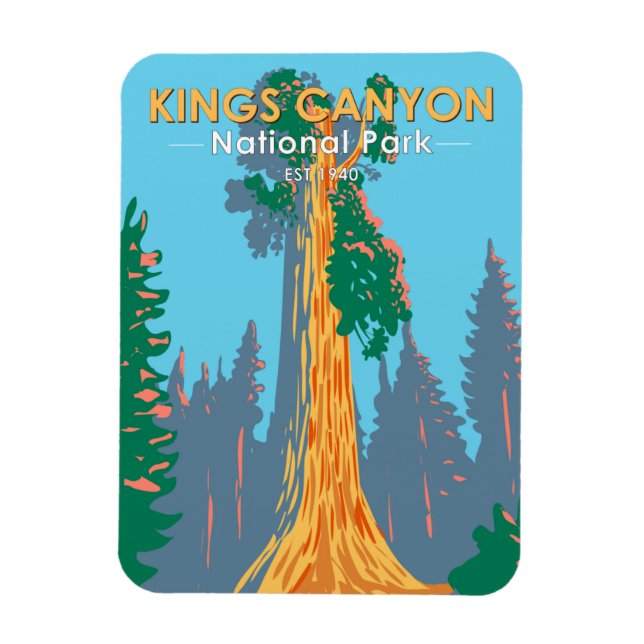 Kings Canyon National Park General Grant Tree Magnet (Vertical)