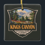 Kings Canyon National Park Illustration Retro Art Ceramic Ornament<br><div class="desc">Kings Canyon vector artwork design. The park is known for its huge sequoia trees,  notably the gigantic General Grant Tree in Grant Grove.</div>