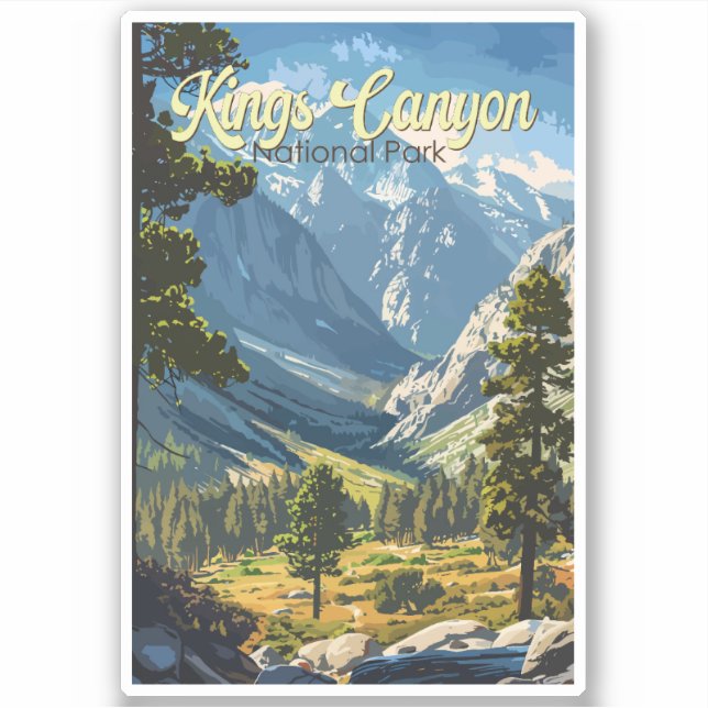 Kings Canyon National Park Illustration Travel Art (Front)