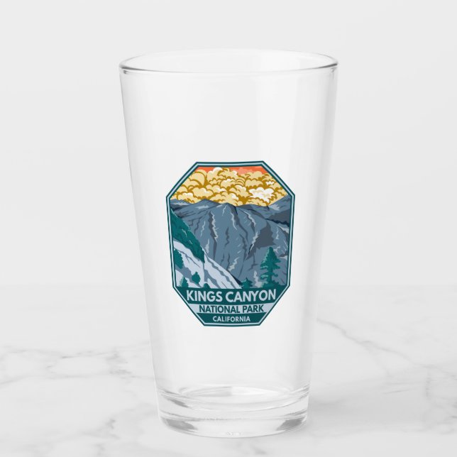 Kings Canyon National Park Sunset Vintage Glass (Front)