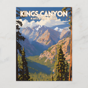 Kings Canyon National Park Travel Poster Postcard