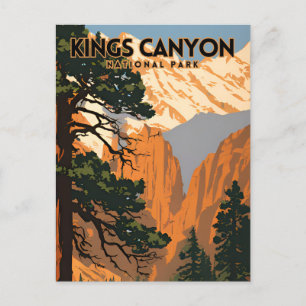 Kings Canyon National Park Vintage Travel Poster Postcard