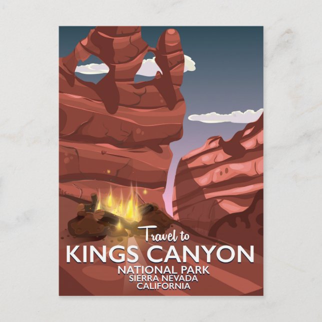 Kings Canyon Sierra Nevada Travel poster Postcard (Front)