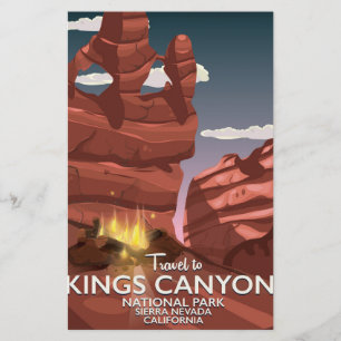 Kings Canyon Sierra Nevada Travel poster Stationery