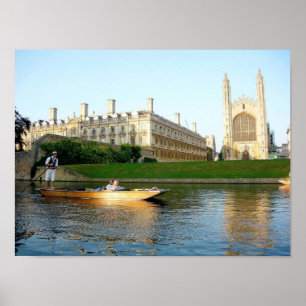 King's College Chapel on the river Cam Poster