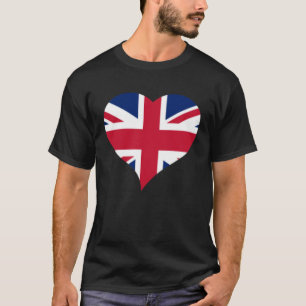 Kings Coronation May 2023 British Flag Heart Shape T-Shirt