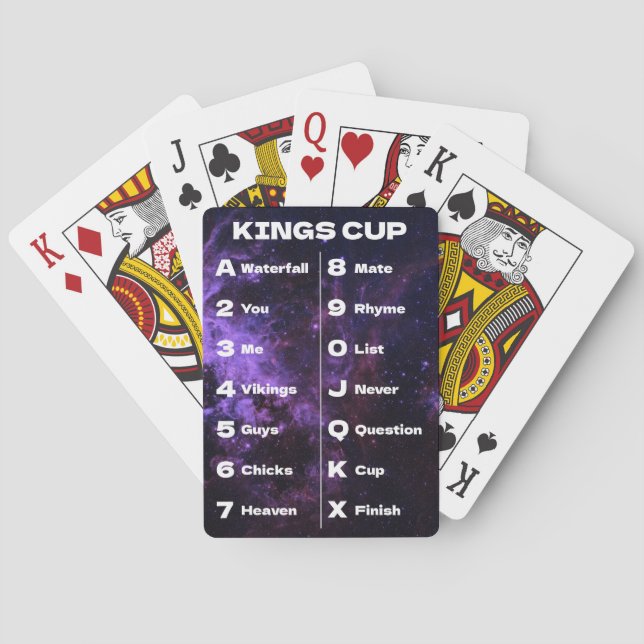 Kings Cup Galaxy Photo Drinking Game Rules Playing Cards (Back)