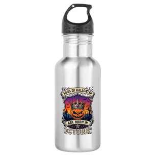 Kings Halloween Are Born October Crown Pumpkin Bat 532 Ml Water Bottle