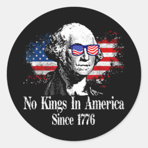 Kings in america since 1776 distressed usa flagKin Classic Round Sticker