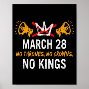 Kings march 28 2026 thrones crowns funny men women poster
