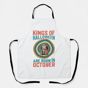 Kings Of Halloween October Birthday Vintage Shirt_ Apron