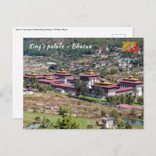 King's palace in Thimphu - Bhutan Postcard