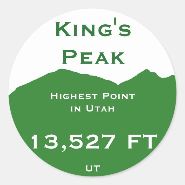 King's Peak Classic Round Sticker (Front)