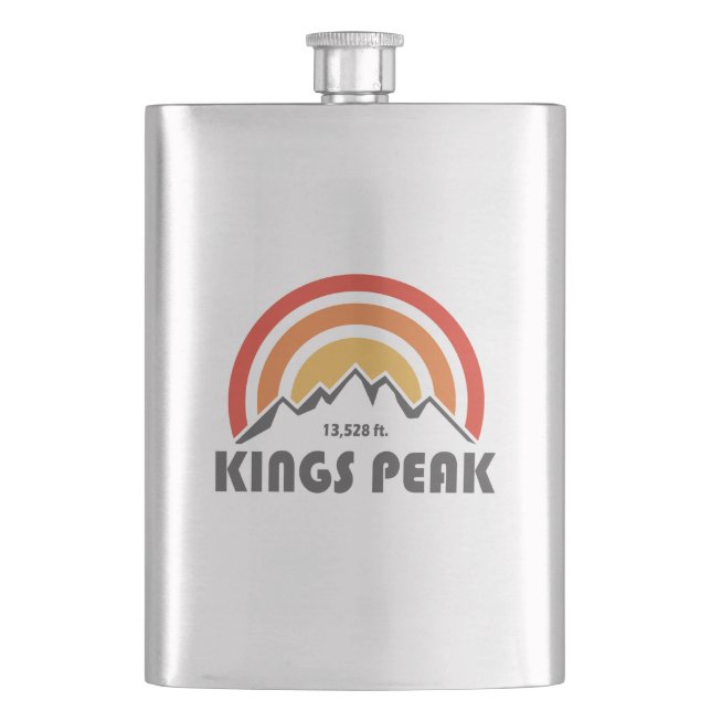 Kings Peak, Utah Hip Flask (Front)