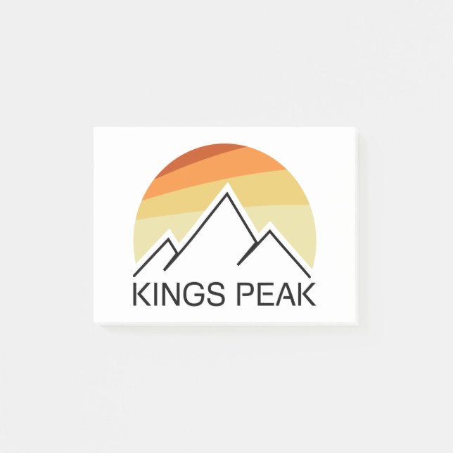 Kings Peak Utah Retro Post-it Notes (Front)