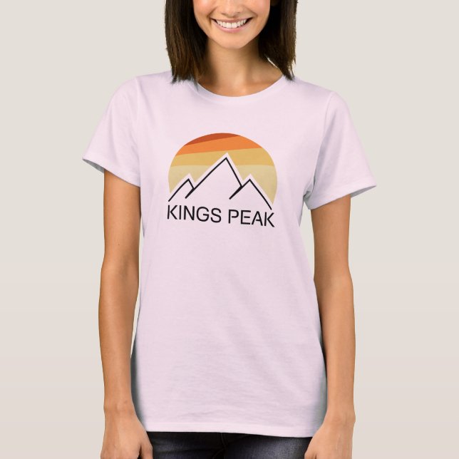 Kings Peak Utah Retro T-Shirt (Front)