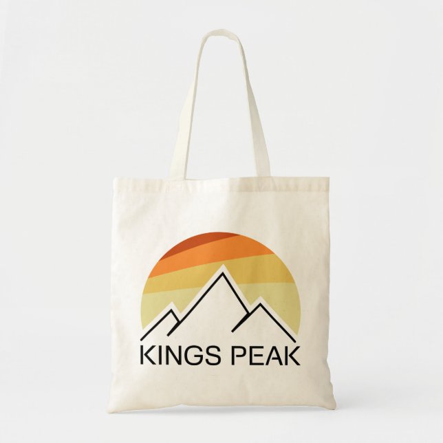 Kings Peak Utah Retro Tote Bag (Front)