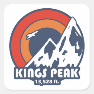 Kings Peak Utah Sun Eagle Square Sticker