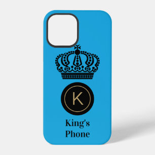 King's Phone Blue Background Monogram Customised iPhone 12 Pro Case