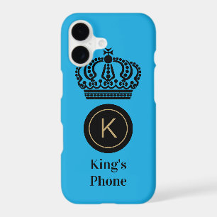 King's Phone Blue Background Monogram Personalized
