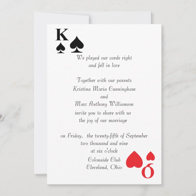 Kings & Queens Playing Card Wedding Invitation (4) (Front)