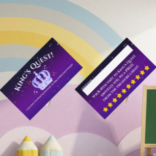 King's Quest Sunday School Incentive Punch Business Card