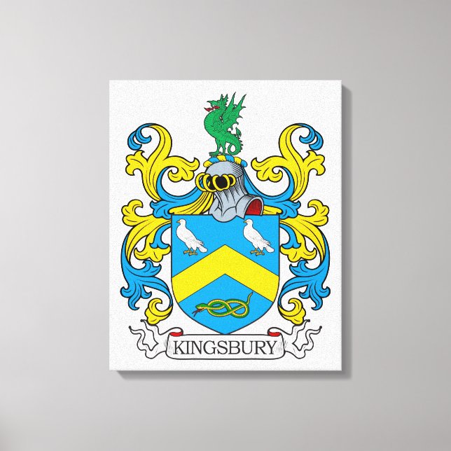 Kingsbury Family Crest Canvas Print (Front)