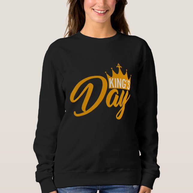 Kingsday Orange Amsterdam Koningsdag Kings Day Net Sweatshirt (Front)