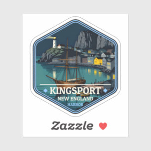 Kingsport New England Harbor Vintage Travel Badge