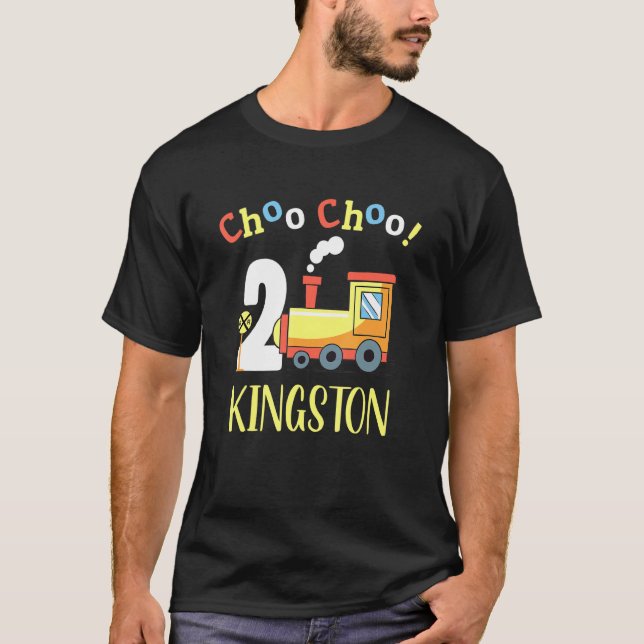 Kingston Choo Choo Two Train 2nd Birthday Turning  T-Shirt (Front)