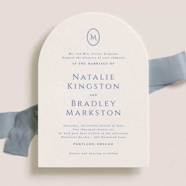 Kingston Elegant Monogram Typography Wedding Invitation (Creator Uploaded)